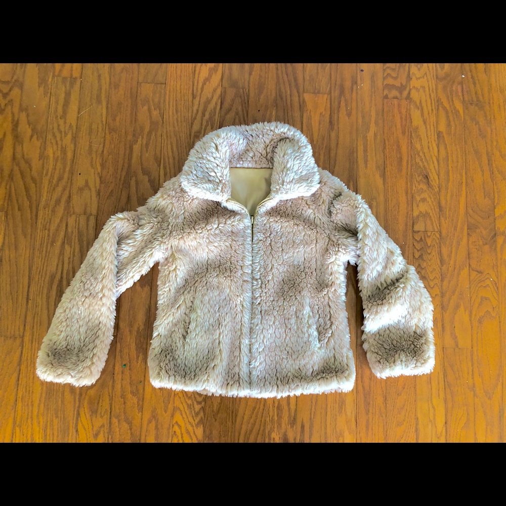 Vintage thick and heavy faux fur zip jacket